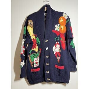 VTG Eagle's Eye EUC 1993 Rose Bowl Cardigan Sweater College Football XL New Year